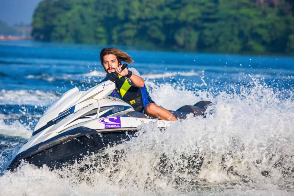 Guy on Jet ski in Ocean at Wild Waves Waterpark Wild CoastHoliday Resort in KZN