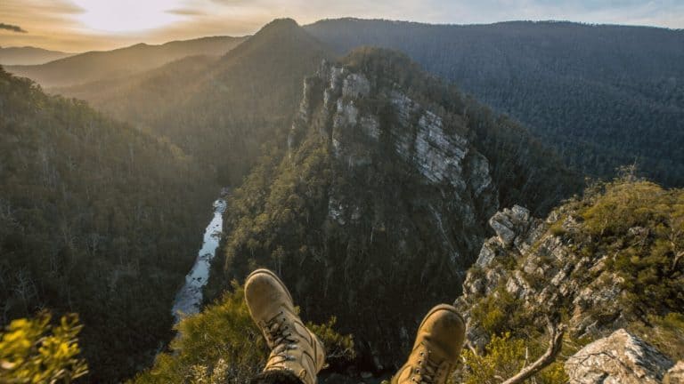 Hiker on Mountain in Midlands of KwaZulu Natal