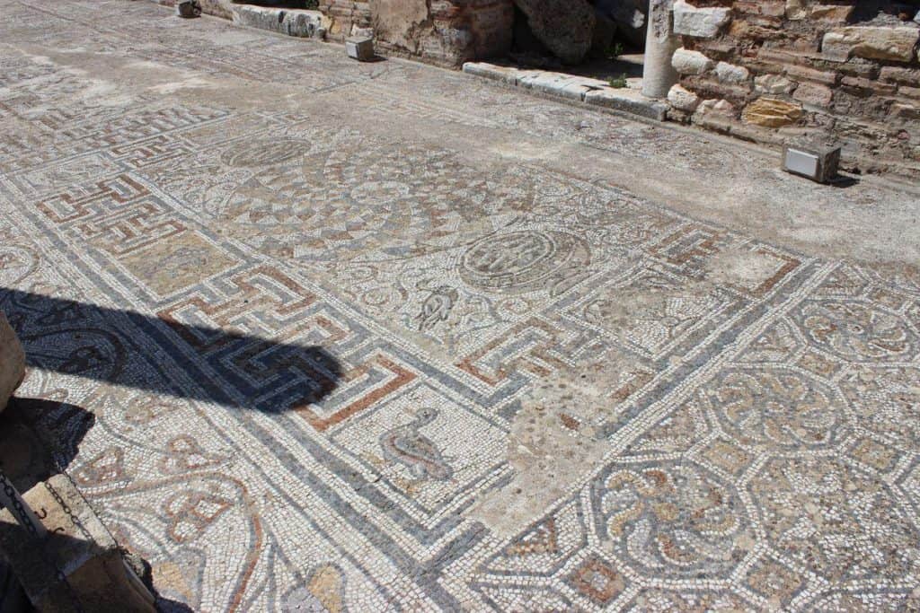 Beautiful Mosaic on the floors of the Terrace houses in Ancient Ephesus