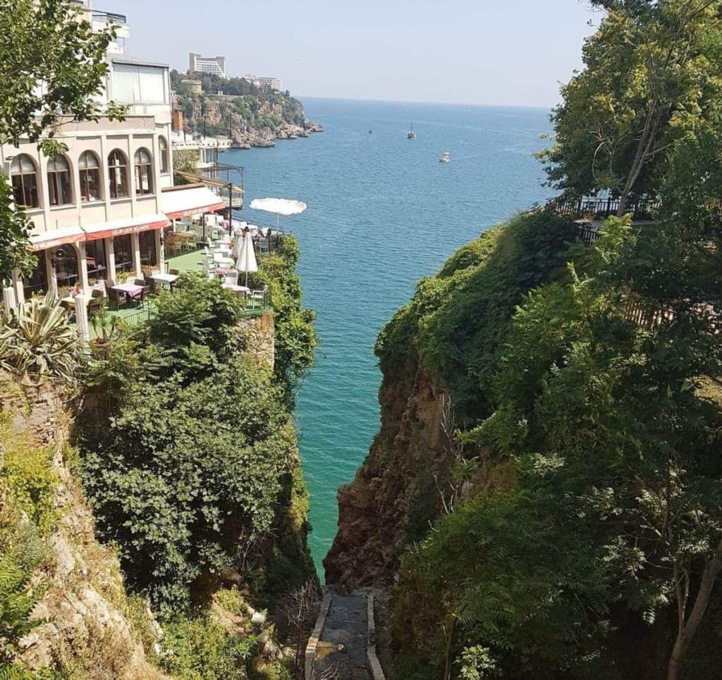 View over Antalya Gorge and the Mediterranean near the Harbour
