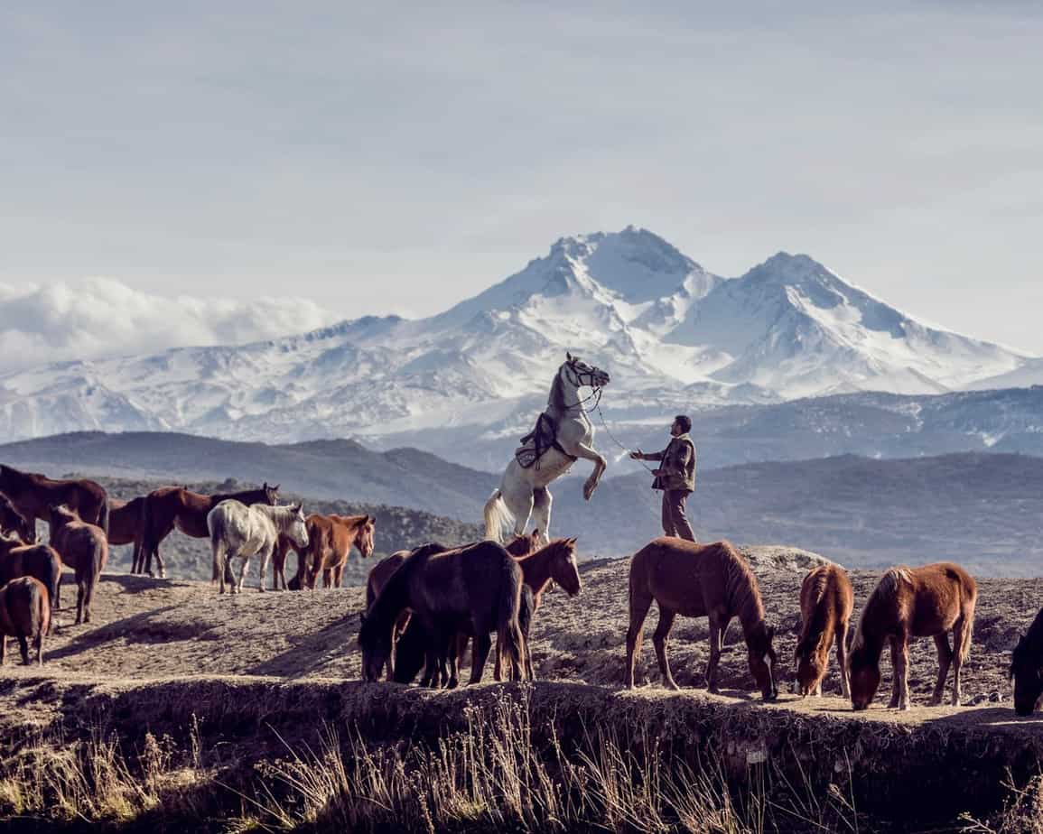 Mt. Erciyes in Turkey covered in snow