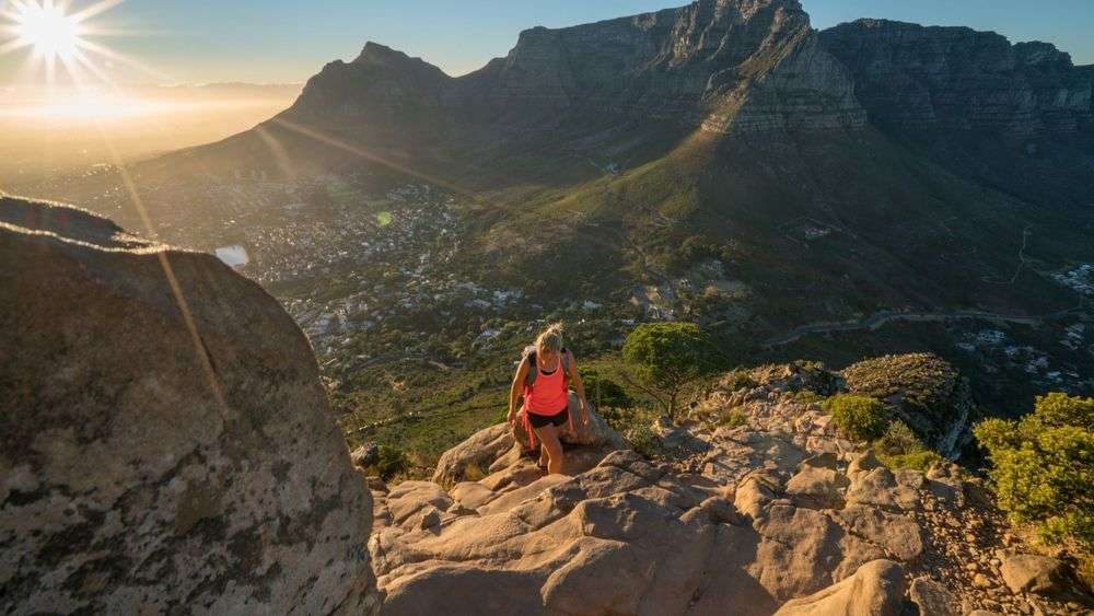Woman Table mountain hike #hiking Cape Town 