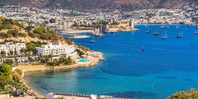 Picturesque View of Bodrum Harbour with Castle in background