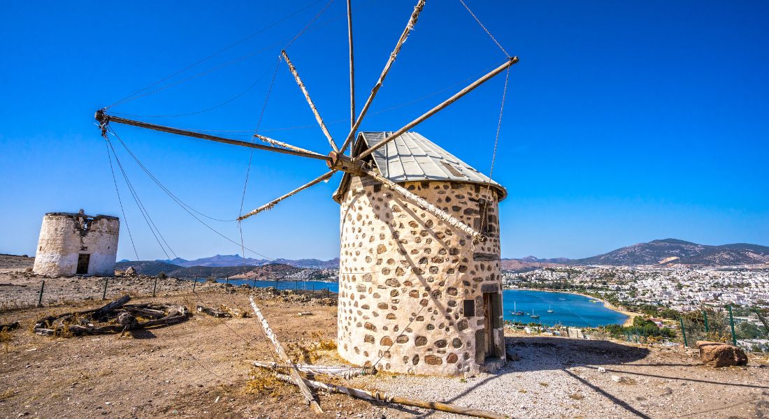 The Old Windmills overlooking Gumbet Beach