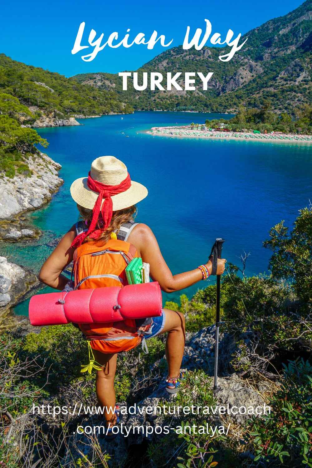 Woman hiker Hiking Olimpos Adrasan Lycian Way #kemeradrasan