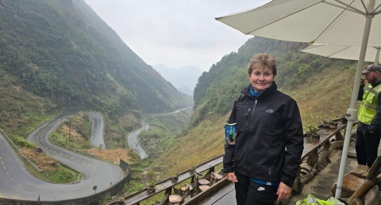 Woman on the Ha Giang Loop Vietnam finding her Quest for meaning #DongVanKarstPlateauGeopark #MaPiLengPass #VietnamMotorbikeTours