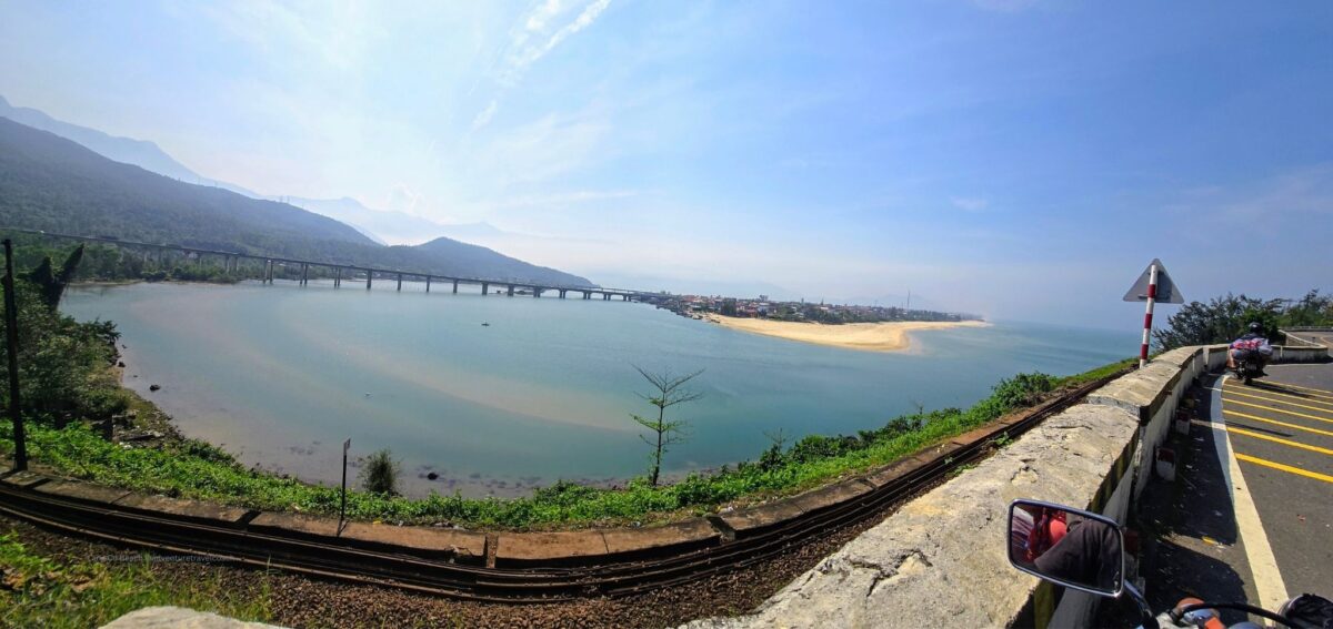 View of Hai Van Pass train track and Lan Co Beach on Hai van Pass tour with Easy rider ©adventuretravelcoach #HaivanPassTrain #HueToDaNang ©adventuretravelcoach #HaiVanPassTour