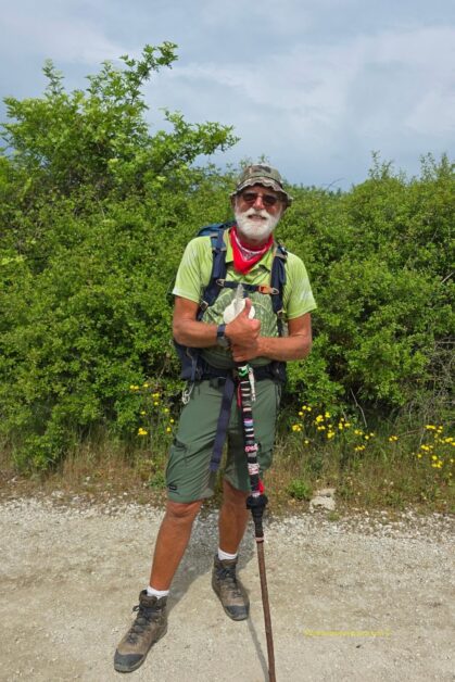 Socialising on the Camino - I met Kaas, a Pilgrim from Netherland on the Camino on the Camino route between Zubiri and Larrasoaña