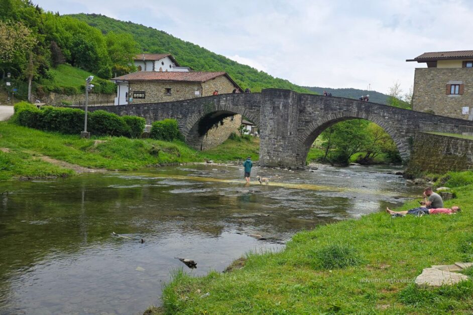 Beautiful bridge along the Camino route in Spaim
