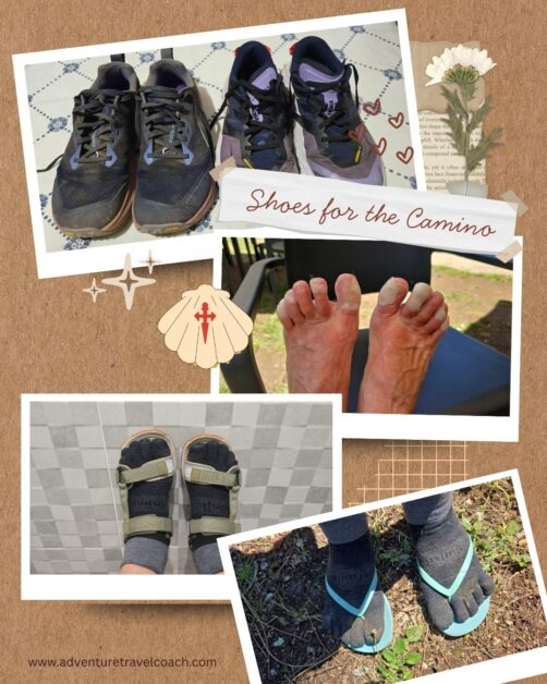 The shoes I packed for my Camino Journey #My Shoes for the Camino de Santiago #ShoesCaminodeSantiago #CaminoshoesPackinglist